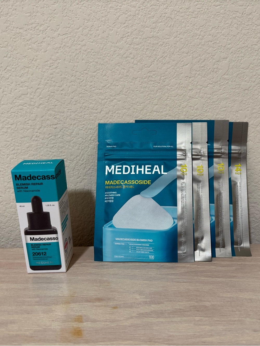 Mediheal Madecassoside Blemish Repair Serum and Blemish Pads 3x10 + 1x14 (NIB)